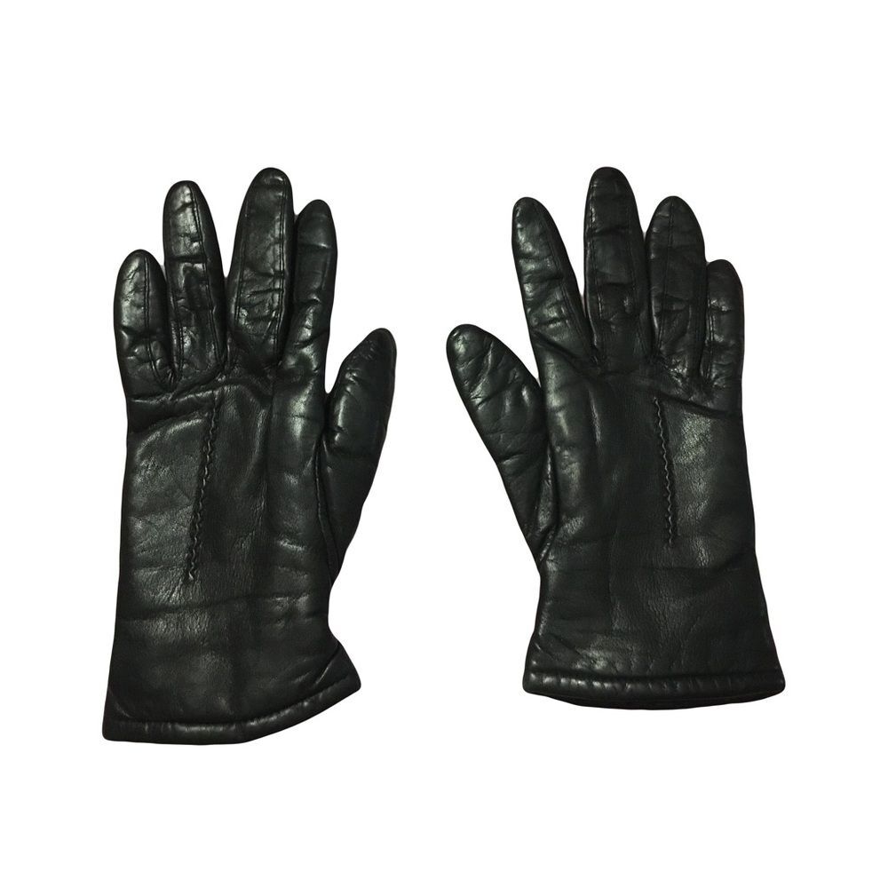 Fownes Brother’s women’s SMALL Black Leather Gloves Lined & insulated Used